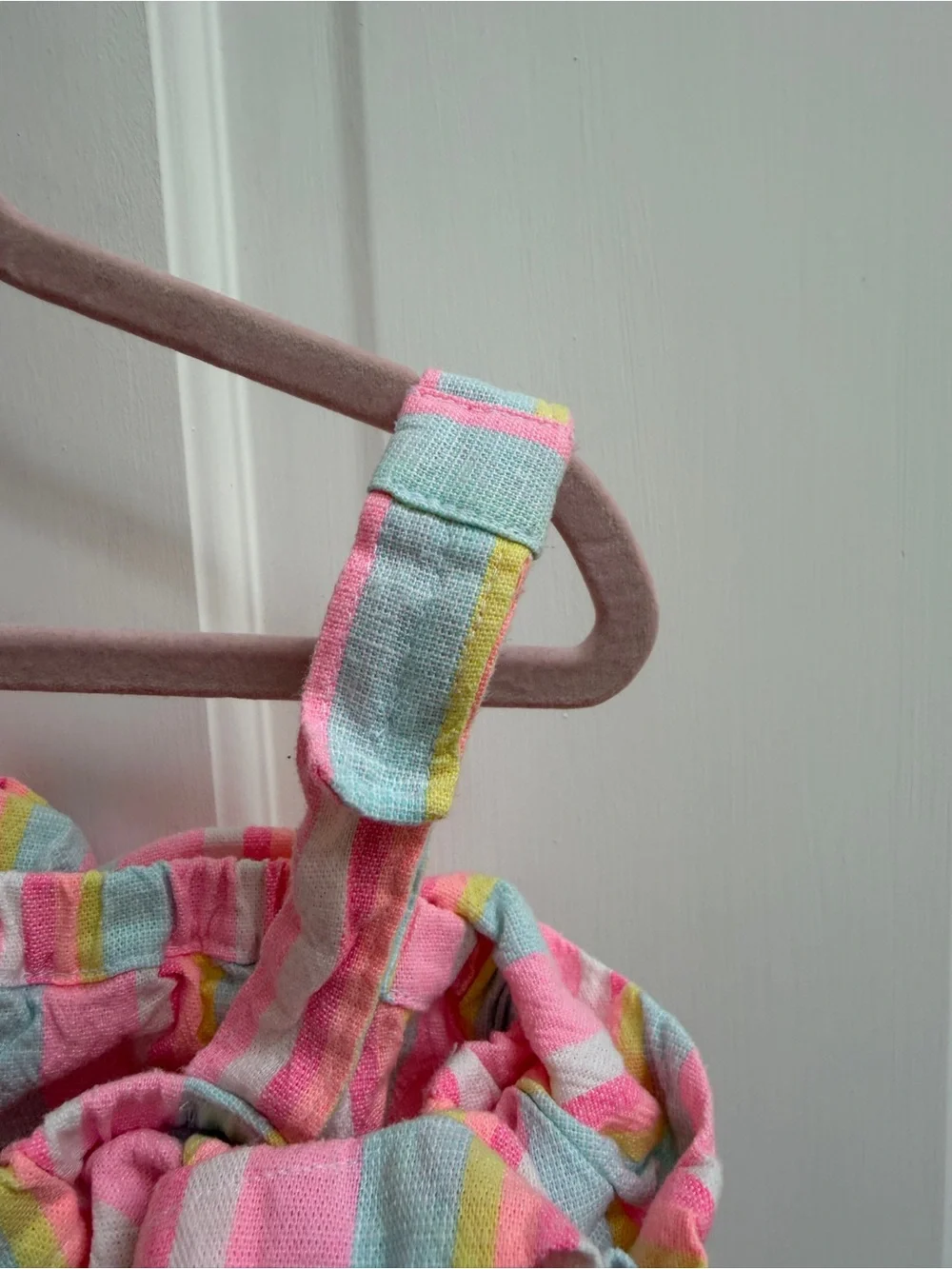 Carter's Girls 5 Pink Multi-Stripe Sorbet Rainbow Ruffle Tank Top Blouse Shirt